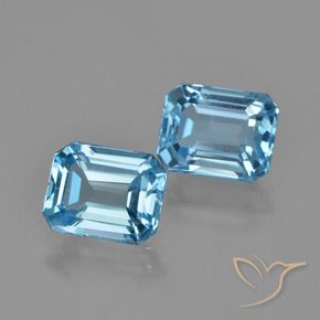 5.97 ctw Blue Topaz Stones, Natural Topaz in Octagon Facet Shape for Sale