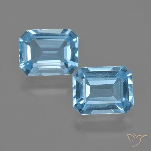 4.99ctw Natural Swiss Blue Topaz, Emerald Cut, VS