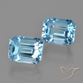 6.43 ctw Blue Topaz Stones, Natural Topaz in Octagon Facet Shape for Sale