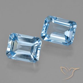 5.72 ctw Blue Topaz Stones, Natural Topaz in Octagon Facet Shape for Sale