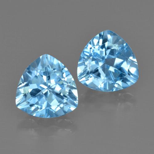 Celeste Topacio Gema - 2.9ct Forma trillón (ID: 413978)