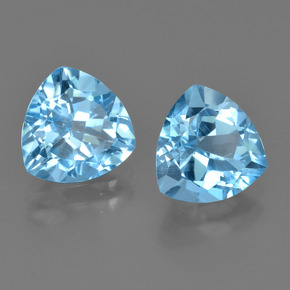 5.86 ctw Blue Topaz Stones, Natural Topaz in Trillion Facet Shape for Sale