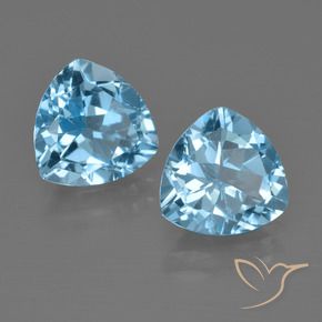 5.65 ctw Blue Topaz Stones, Natural Topaz in Trillion Facet Shape for Sale