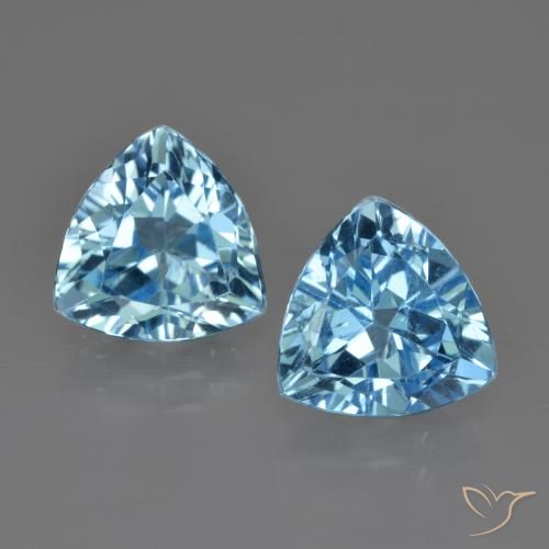 Swiss Blue Topas Edelstein - 2.9ct Trillantschliff (ID: 413992)