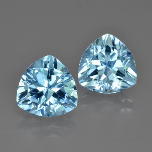 Swiss Blue Topas Edelstein - 3ct Trillantschliff (ID: 413993)