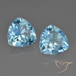 5.62 ctw Blue Topaz Stones, Natural Topaz in Trillion Facet Shape for Sale