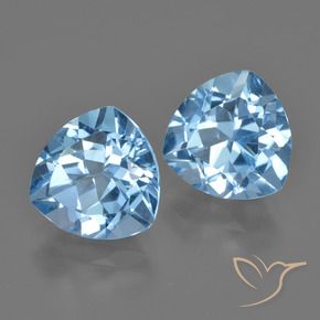 6.56 ctw Blue Topaz Stones, Natural Topaz in Trillion Facet Shape for Sale