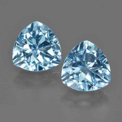 Swiss Blue Topaz Gem - 3ct Trillion Facet (ID: 414079)