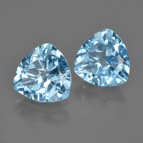 5.90 ctw Blue Topaz Stones, Natural Topaz in Trillion Facet Shape for Sale