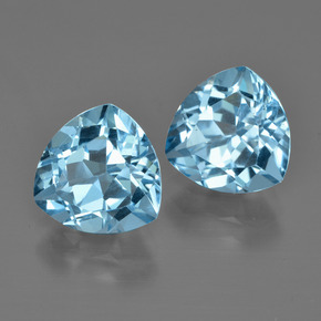 6.51 ctw Blue Topaz Stones, Natural Topaz in Trillion Facet Shape for Sale