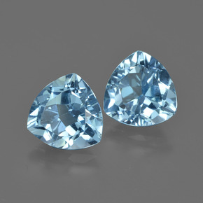 5.57 ctw Blue Topaz Stones, Natural Topaz in Trillion Facet Shape for Sale
