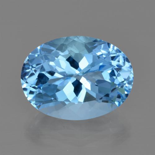 Свисс-Блю Топаз Камень - 23.5ct Фасетный Овал (ID: 415235)