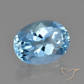 21.58 ct Blue Topaz Stone, Natural Topaz in Oval Facet Shape for Sale