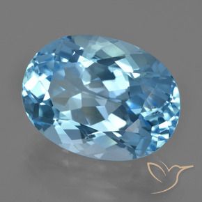 23.33 ct Blue Topaz Stone, Natural Topaz in Oval Facet Shape for Sale