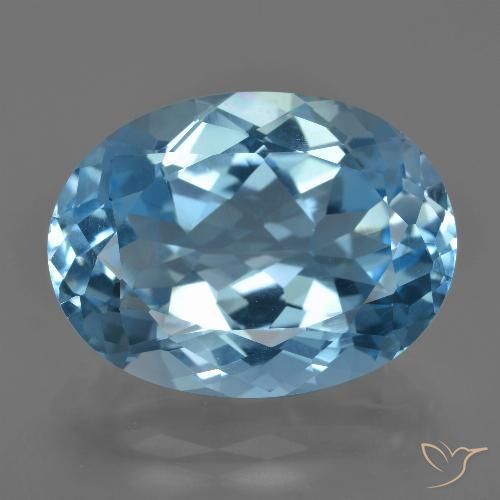 22.58ct Natural Swiss Blue Topaz, Oval, VVS
