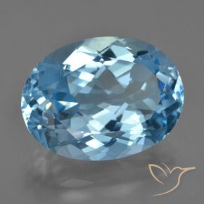 22.58 ct Blue Topaz Stone, Natural Topaz in Oval Facet Shape for Sale