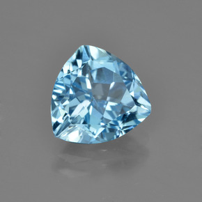 3.44 ct Blue Topaz Stone, Natural Topaz in Trillion Facet Shape for Sale