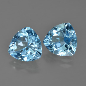 7.32 ctw Blue Topaz Stones, Natural Topaz in Trillion Facet Shape for Sale