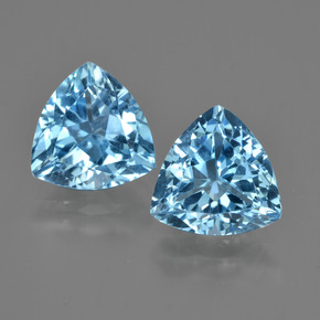 Swiss Blue Topas Edelstein - 3.7ct Trillantschliff (ID: 417501)