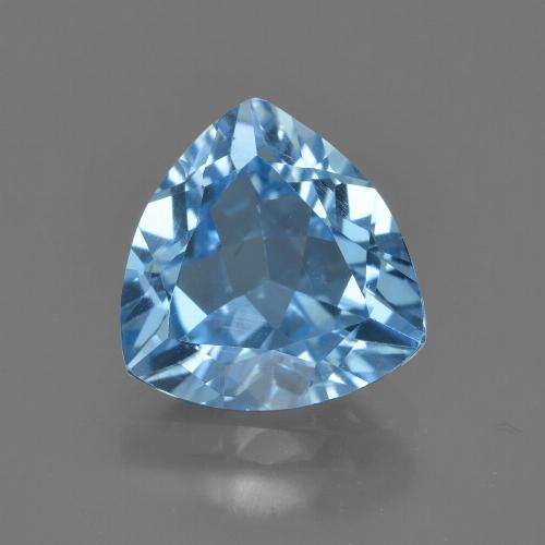Topazio Sfaccettatura trilliant da 3,53 ct dal Brasile, dimensione 9,9 x 9,9mm, purezza VVS-VS, pietra preziosa naturale Irradiati, Topazio 1pc in colore Azzurro, durezza Mohs di 8 adatto per gioielli da indossare ogni giorno, Venerdì Gemma Friday, Photo A