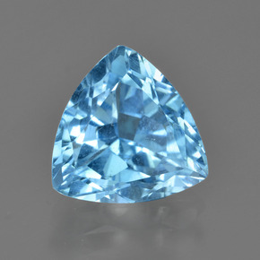3.75 ct Blue Topaz Stone, Natural Topaz in Trillion Facet Shape for Sale