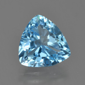 3.39 ct Blue Topaz Stone, Natural Topaz in Trillion Facet Shape for Sale
