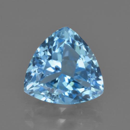 3.80 ct Blue Topaz Gemstone, Topaz Gem in Trillion Facet Shape for Sale.
