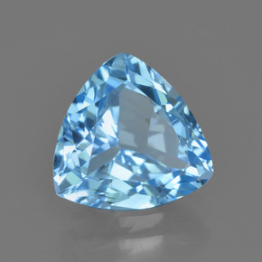 3.80 ct Blue Topaz Stone, Natural Topaz in Trillion Facet Shape for Sale