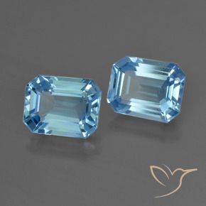 5.26 ctw Blue Topaz Stones, Natural Topaz in Octagon Facet Shape for Sale