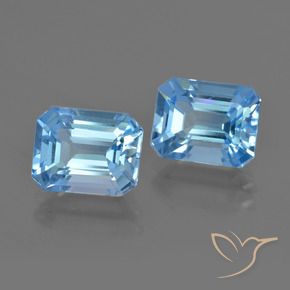 5.87 ctw Blue Topaz Stones, Natural Topaz in Octagon Facet Shape for Sale