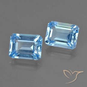 5.75 ctw Blue Topaz Stones, Natural Topaz in Octagon Facet Shape for Sale