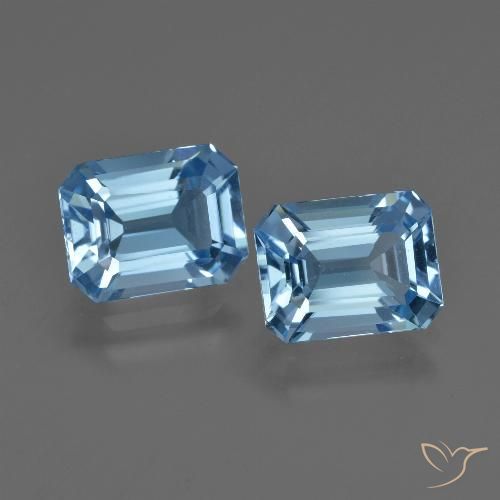 5.15 ct Loose Swiss Blue Topaz, 8.9 x 6.9 mm Octagon Cut From Brazil, Photo A