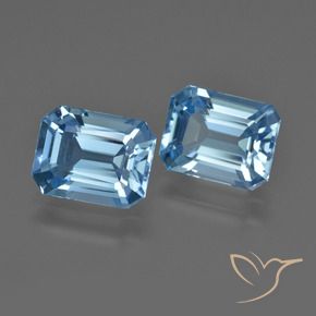 5.15 ctw Blue Topaz Stones, Natural Topaz in Octagon Facet Shape for Sale