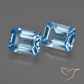 5.50 ctw Blue Topaz Stones, Natural Topaz in Octagon Facet Shape for Sale