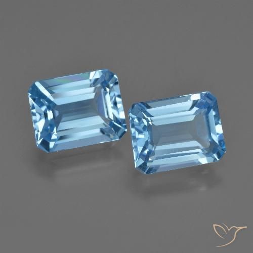 5.14 ct Loose Swiss Blue Topaz, 8.9 x 6.8 mm Octagon Cut From Brazil, Photo A