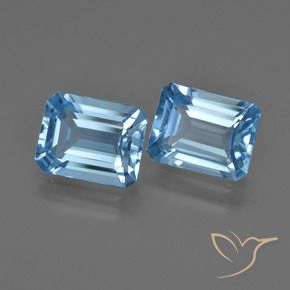 5.14 ctw Blue Topaz Stones, Natural Topaz in Octagon Facet Shape for Sale