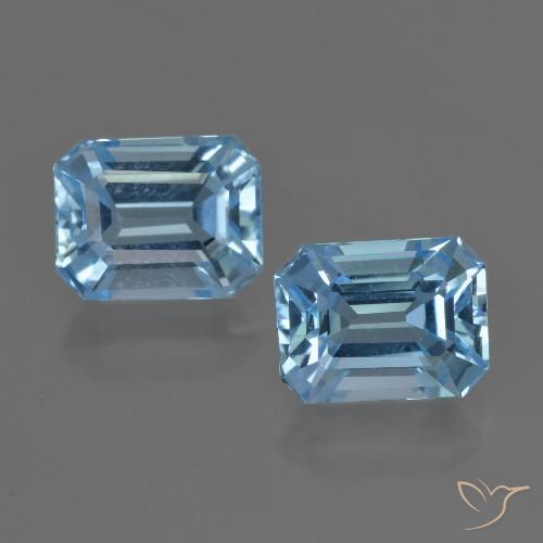5.84 ct Loose Sky Blue Topaz, 8.9 x 7 mm Octagon Cut From Brazil, Photo A