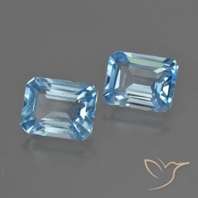 5.73 ctw Blue Topaz Stones, Natural Topaz in Octagon Facet Shape for Sale