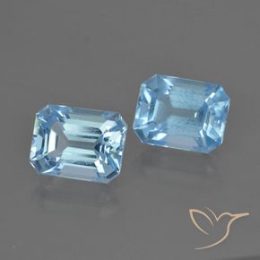 5.75 ctw Blue Topaz Stones, Natural Topaz in Octagon Facet Shape for Sale