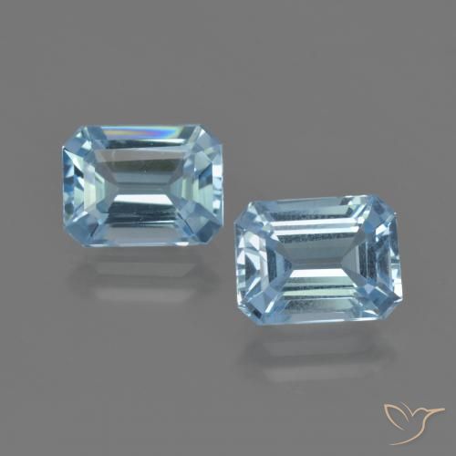 5.19 ct Loose Sky Blue Topaz, 9 x 6.9 mm Octagon Cut From Brazil, Photo A