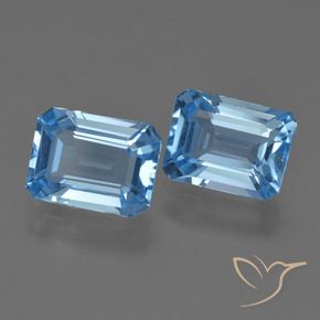 4.64 ctw Blue Topaz Stones, Natural Topaz in Octagon Facet Shape for Sale