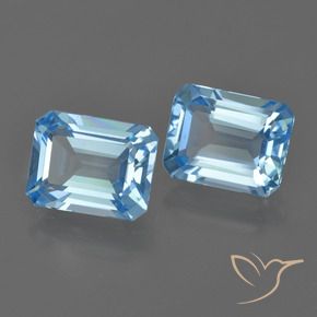 5.23 ctw Blue Topaz Stones, Natural Topaz in Octagon Facet Shape for Sale