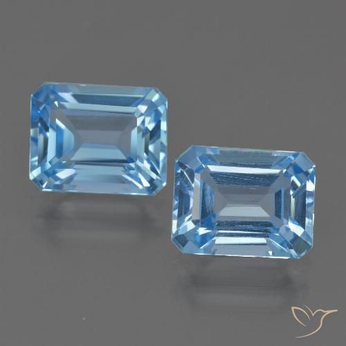 5.96ctw Natural Sky Blue Topaz, Emerald Cut, VS