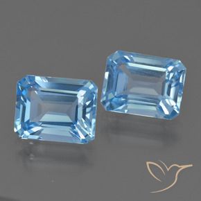 5.96 ctw Blue Topaz Stones, Natural Topaz in Octagon Facet Shape for Sale
