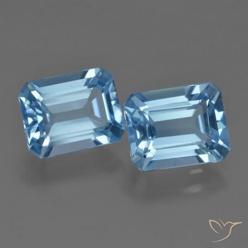 5.51 ct Swiss Blue Topaz, 9 x 7.1 mm Octagon Cut From Brazil, Photo A