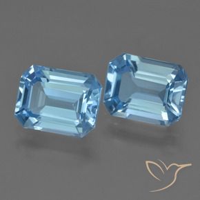 5.33 ctw Blue Topaz Stones, Natural Topaz in Octagon Facet Shape for Sale