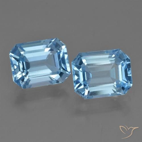 5.73ctw Natural Sky Blue Topaz, Emerald Cut, VS