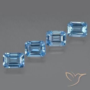 7.31 ctw Blue Topaz Stones, Natural Topaz in Octagon Facet Shape for Sale