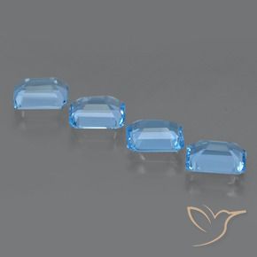 Topaz Gemstones in 8 x 6 mm (calibrated) Size for Sale, Topaz Stones in Swiss Blue Color