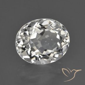 5.15 ct White Topaz Stone, Natural Topaz in Oval Facet Shape for Sale